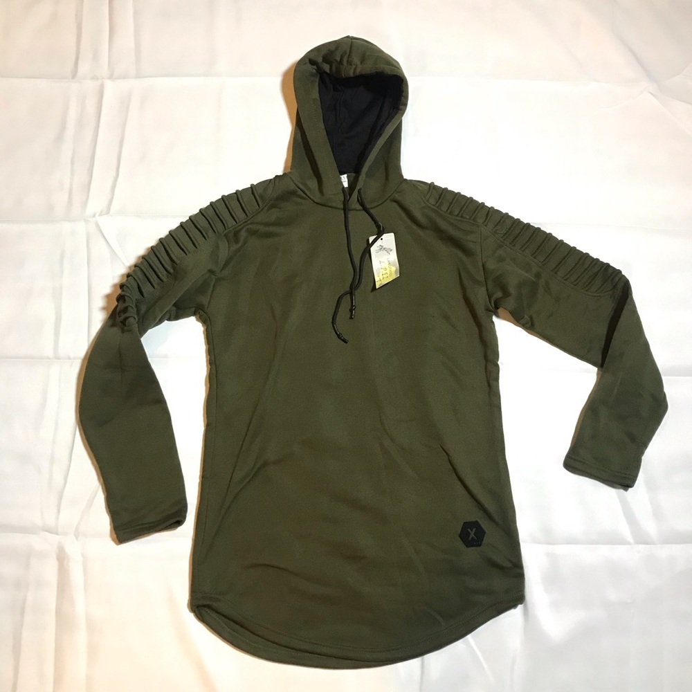 Green Long hoodie with Arm detail size M